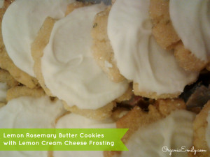 Lemon Rosemary Butter Cookies with Lemon Cream Cheese Frosting