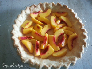 Assembling Fresh Peach Pie