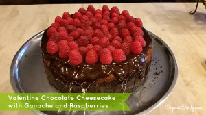 Chocolate Cheesecake with ganache and raspberries