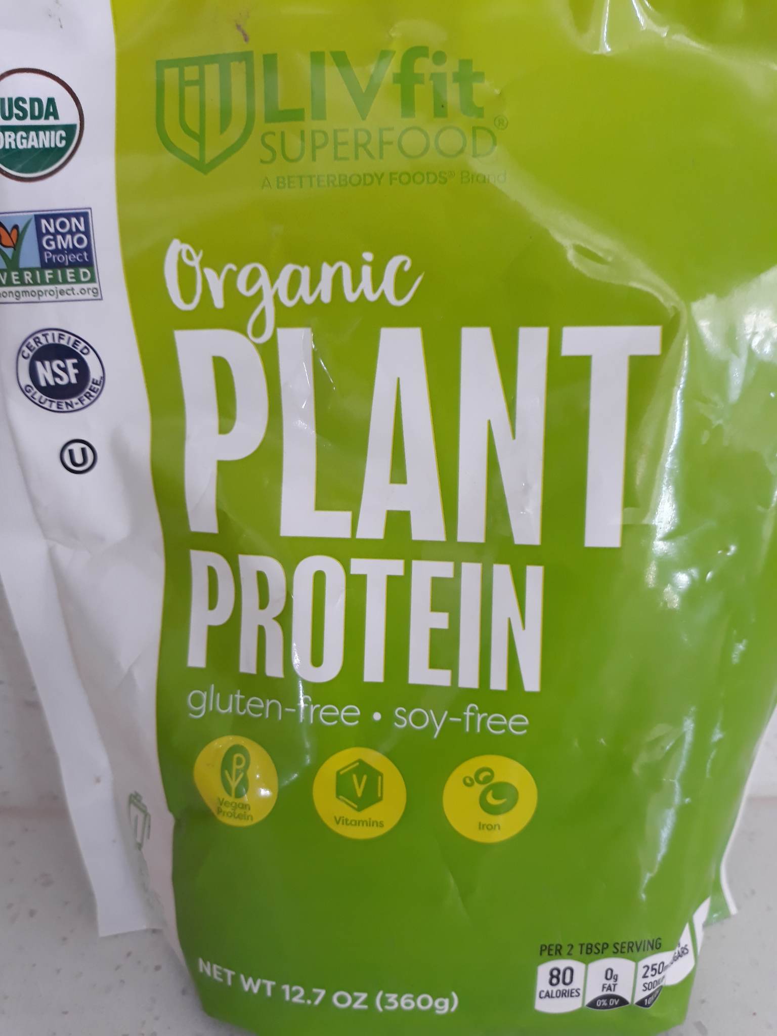 360 gram bag Organic Plant Protein Powder Rooted Emily