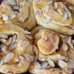 Brioche Peach Almond Rolls - Seasonal (August - October) 4 count